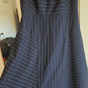 Banana Republic Strapless Navy Dress with Stripes